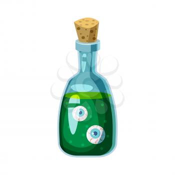 Witch Potion in the Bottle with Eyes, holiday Halloween character halloween