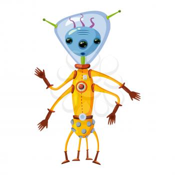 Alien in a space suit, a fantastic funny humanoid character, a monster