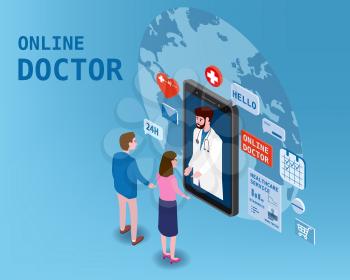 Doctor online isometry healthcare and medical consultation using a smartphone technology