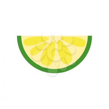 Lemon fruit slice yellow. Fresh sour icon. Vector illustration cartoon flat style
