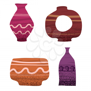 Set Trendy vases abstract contemporary shape textures minimalism