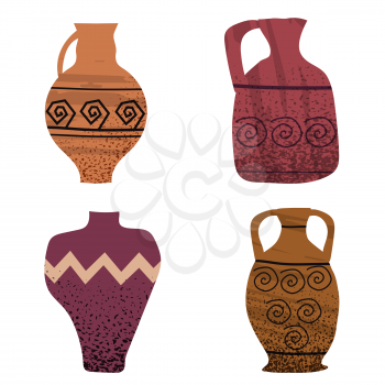 Set Trendy vases abstract contemporary shape textures minimalism