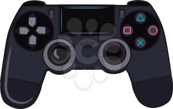 A game control remote with various functional buttons vector color drawing or illustration 
