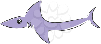 Light violet shark vector illustration on white background.