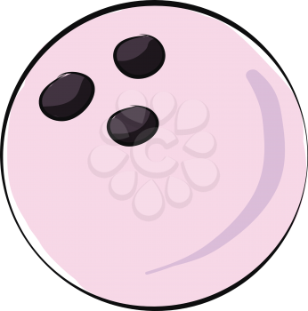Light violet bowling ball vector illustration on white background.