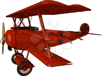Biplane Airplane with two wings predominated in military and commercial aviation during world war 1 and early 1930s it opened the era of powered flight vector color drawing or illustration