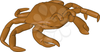 Crabs are in the subphylum crustacean having eight walking legs Fishermen catch it for cooking and selling to the restaurant vector color drawing or illustration
