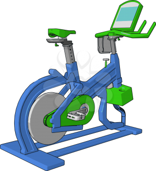 A gym cycle provides healthy lifestyle by daily workout cardio exercise It burns fat and extra calories of body to keep people fit vector color drawing or illustration