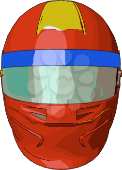 Helmet is a headwear equipment used for protection purpose It keeps safe the rider and even save the life in accident vector color drawing or illustration