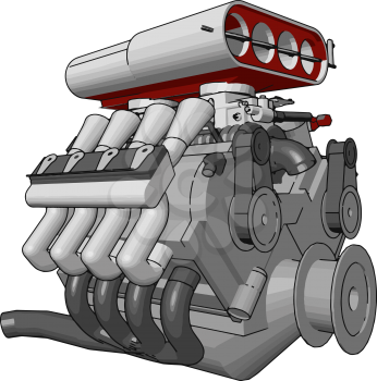 It is a of engine used in vehicle pump vector color drawing or illustration