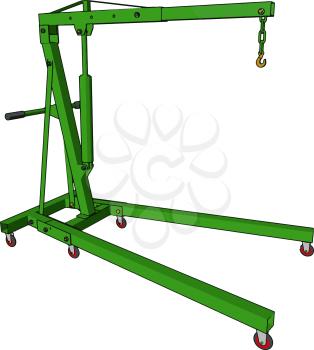 Simple metal equipment designed to carry load from one place to other It is made up of metal vector color drawing or illustration