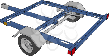 A trailer is an unpowered vehicle having two wheels towed by a powered vehicle vector color drawing or illustration