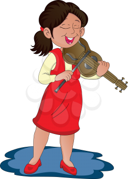 Vector illustration of a woman playing violin.