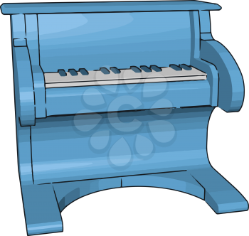 Toy pianos are usually no more than 50 cm in width and made out of wood or plastic vector color drawing or illustration