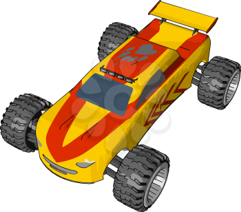 A model vehicle or toy vehicle is a miniature representation of an automobile vector color drawing or illustration