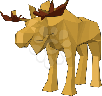 The toy animal looks like a replica of Reindeer having four legs vector color drawing or illustration