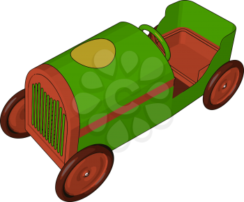 A vehicle toy small in size sliding on floor with having four wheels and one steering vector color drawing or illustration