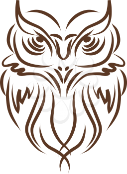 A pencil drawing of a big owl vector color drawing or illustration