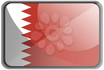 Vector illustration of Bahrain flag on white background.