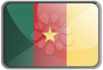 Vector illustration of Cameroon flag on white background.