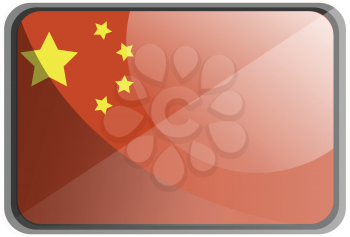 Vector illustration of China flag on white background.