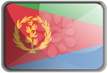 Vector illustration of Eritrea flag on white background.