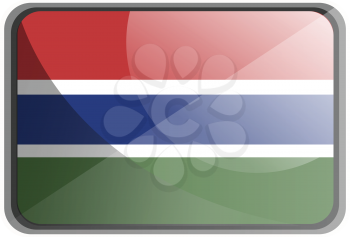 Vector illustration of Gambia flag on white background.