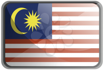 Vector illustration of Malaysia flag on white background.