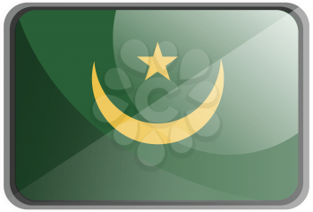 Vector illustration of Mauritania flag on white background.