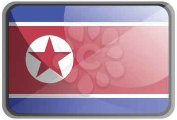 Vector illustration of North Korea flag on white background.