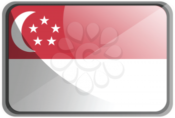 Vector illustration of Singapore flag on white background.