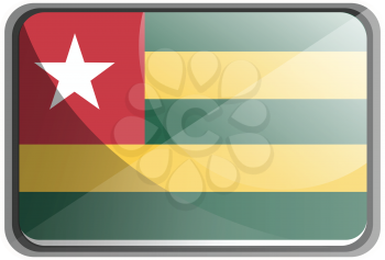 Vector illustration of Togo flag on white background.