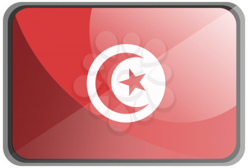 Vector illustration of Tunisia flag on white background.