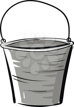 Simple vector illustration of a grey bucket on white background 