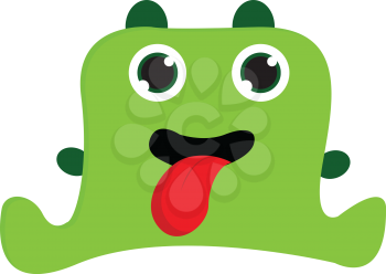 Green monster with open mouth vector illustration on white background 