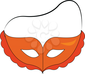 Orange carnival mask vector illustration on white background 
