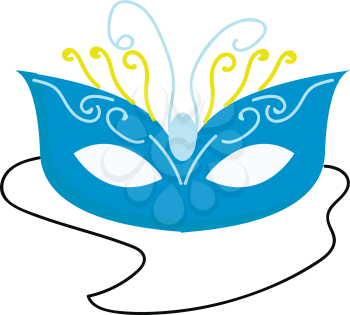 Blue carnival mask vector illustration on white background 