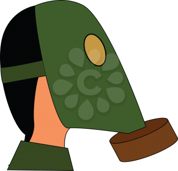 Man with green gas mask simple vector illustration on white background 