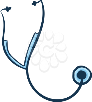 Blue stethoscope vector illustration on white background 