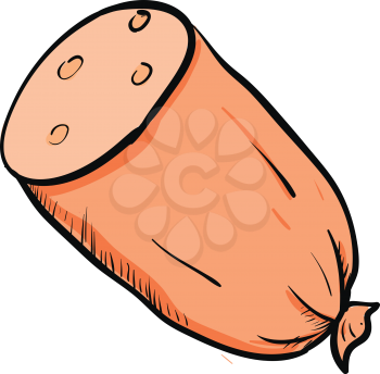 A cylindrical food product often made of the ground meat of animals vector color drawing or illustration 