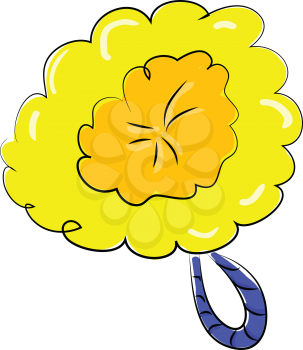 Yellow shower sponge illustration color vector on white background