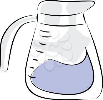 Water jug with measurements illustration color vector on white background