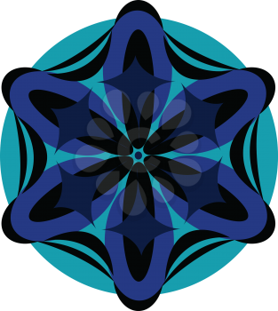 An astonishing design of mandala in blue color vector color drawing or illustration 