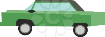 A beautiful green color vintage car vector color drawing or illustration 