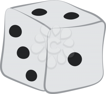 A dice part of the board game called ludo is ready to roll vector color drawing or illustration 