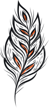 A pretty black feather with shades of brown vector color drawing or illustration 