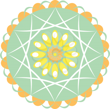 A beautiful relaxing mandala designed for spiritual practices vector color drawing or illustration 
