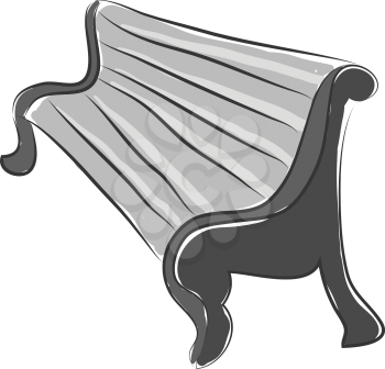 Doodle of a bench in perspective illustration color vector on white background