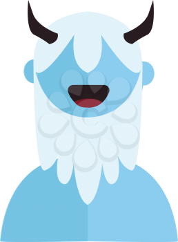 Cheerful bigfoot monster illustration color vector on white background