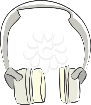 Big headphones for music illustration color vector on white background